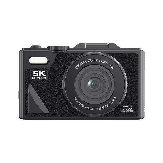 5K HD Digital Camera 75MP 18X Digital Zoom WiFi Video Recorder With Flip Screen