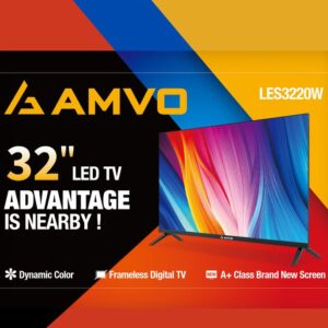 AMVO LES3220W 32" Digital Satellite Frameless HD LED TV - HDMI - USB - Black