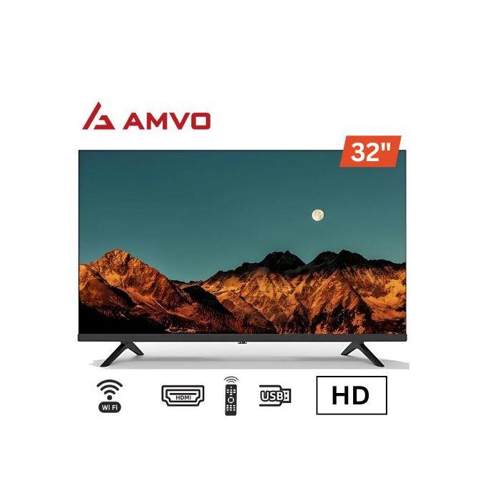 AMVO LSS3201W 32” Frameless Android Smart HD LED TV - Black (1YR WRTY)