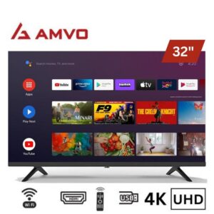 AMVO LSS3201W 32” Frameless Android Smart HD LED TV - Black (1YR WRTY)