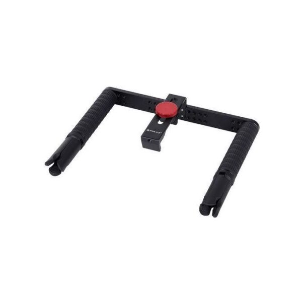 Dual Smartphone Grip Led Light With Microphone Smart Video Kit - Black