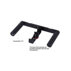 Dual Smartphone Grip Led Light With Microphone Smart Video Kit - Black