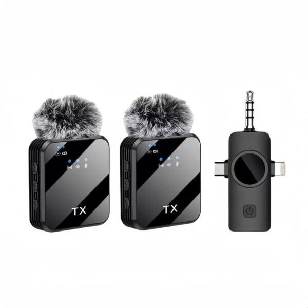 F11-2 Double Wireless Microphone For iPhones, Android and Laptops F11-2 Double Wireless Microphone For iPhones, Android and Laptops