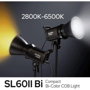 Godox SL60IIBi 75W Bi-Color LED Video Light 2800K–6500K Bowens Mount APP Control-Black