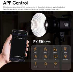 Godox SL60IIBi 75W Bi-Color LED Video Light 2800K–6500K Bowens Mount APP Control-Black