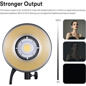 Godox SL60IIBi 75W Bi-Color LED Video Light 2800K–6500K Bowens Mount APP Control-Black