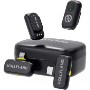 Hollyland LARK A1 Combo – Wireless Mini Microphone for iPhone & Android (2TX + RX + Charging Case)-Space Gray