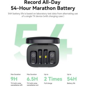 Hollyland LARK A1 Combo – Wireless Mini Microphone for iPhone & Android (2TX + RX + Charging Case)-Space Gray