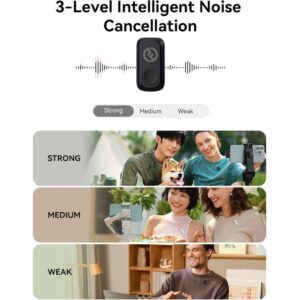 Hollyland LARK A1 Combo – Wireless Mini Microphone for iPhone & Android (2TX + RX + Charging Case)-Space Gray