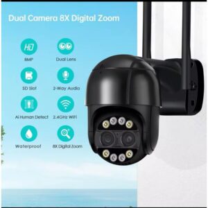 Ip Camera BESDER 8MP 4K PTZ IP CAM 8x Zoom Dual-Lens Human Detect CCTV Camera 4MP Smart Home Outdoor Wifi Surveillance Camera ICSEE APP