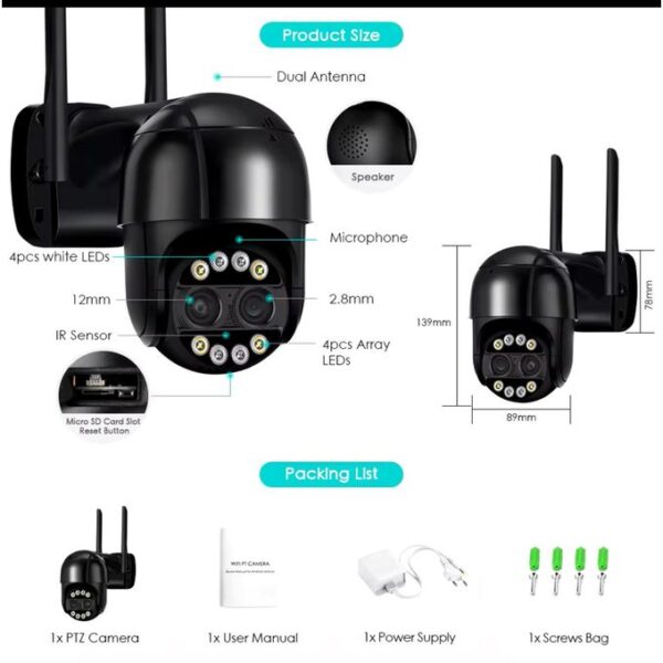 Ip Camera BESDER 8MP 4K PTZ IP CAM 8x Zoom Dual-Lens Human Detect CCTV Camera 4MP Smart Home Outdoor Wifi Surveillance Camera ICSEE APP