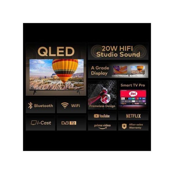 Itel QLED Frameless Smart TV (L-Series) - Black
