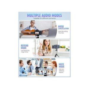 K15 3-in-1 Wireless Lavalier Microphone with Type-C for iPhone, Android, and iPad (2 Microphones)