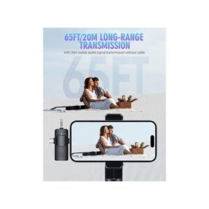 K15 3-in-1 Wireless Lavalier Microphone with Type-C for iPhone, Android, and iPad (2 Microphones)