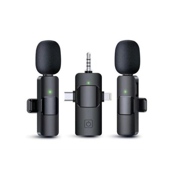 K15 3-in-1 Wireless Lavalier Microphone with Type-C for iPhone, Android, and iPad (2 Microphones) K15 3-in-1 Wireless Lavalier Microphone with Type-C for iPhone, Android, and iPad (2 Microphones)