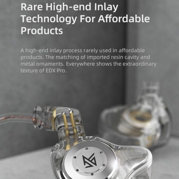 Kz EDX Pro in-Ear Stage Monitor Wired Headphone Detachable Cable Cyan(No Mic)