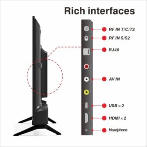 LP Smart TV 32 Inch, Android 14.0 System, 1+8G, Frameless Design, 1366×768 HD, WiFi, 2 HDMI 2 USB Ports + 1 year warranty - Black