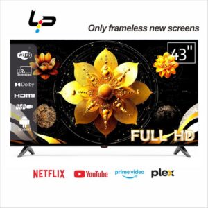 LP Smart TV 43 inches - Frameless - Full HD image - Android 14.0 - 1+8G - WiFi - Ideal for living room/family - Digital TV tuner