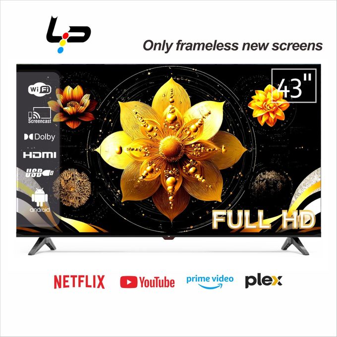 LP Smart TV 43 inches - Frameless - Full HD image - Android 14.0 - 1+8G - WiFi - Ideal for living room/family - Digital TV tuner