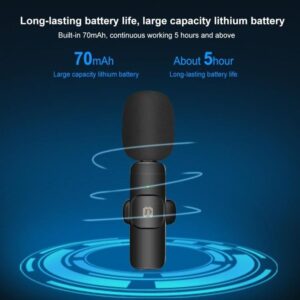 Puluz Dual Wireless Lavalier Microphone for Type-C Phone - Black