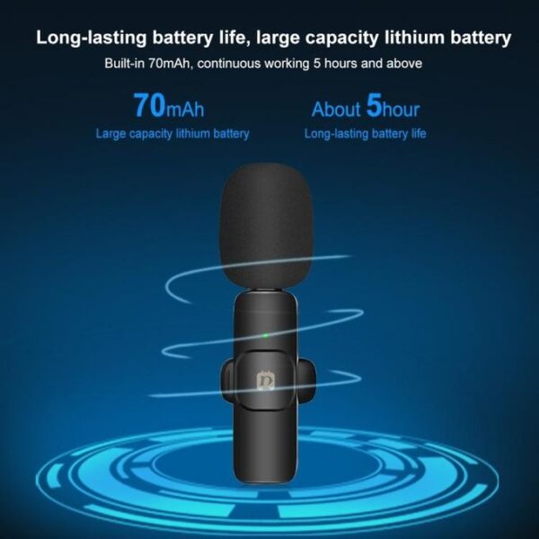 Puluz Dual Wireless Lavalier Microphone for Type-C Phone - Black