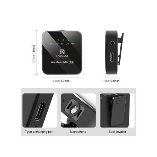 Puluz PULUZ Wireless Lavalier Microphone For Type-C Phone