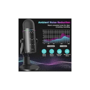 RGB USB Condenser Microphone with Stand – Podcast, Streaming & Recording