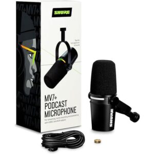 Shure Professional Mv7+ Podcast & Streaming Microphone - Black