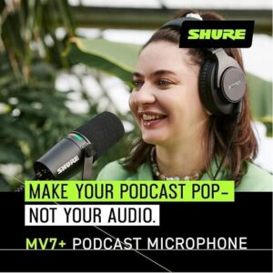 Shure Professional Mv7+ Podcast & Streaming Microphone - Black