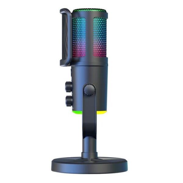 SU9 RGB Light USB-C / Type-C Desktop Recording Noise Reduction Microphone with Anti-spray Net