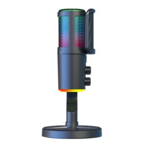 SU9 RGB Light USB-C / Type-C Desktop Recording Noise Reduction Microphone with Anti-spray Net
