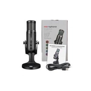 USB Condenser Microphone with Stand – Professional Podcast Recording Mic