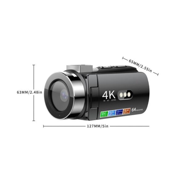 WiFi HD 4K Lightless Colorful Night Vision Digital Video Camera, Color: Black + Lens Hood