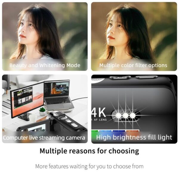 WiFi HD 4K Lightless Colorful Night Vision Digital Video Camera, Color: Black + Lens Hood