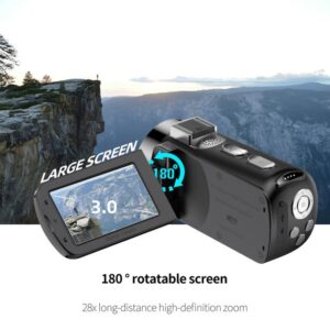 WiFi HD 4K Lightless Colorful Night Vision Digital Video Camera, Color: Black + Lens Hood