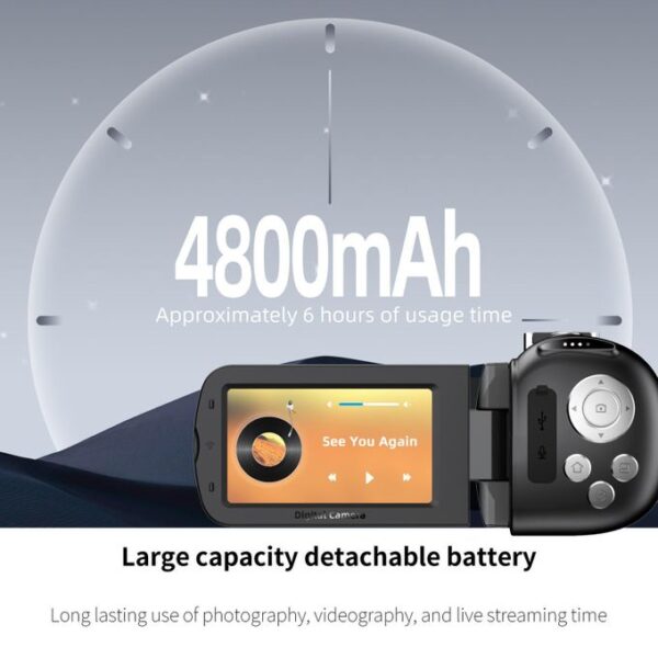 WiFi HD 4K Lightless Colorful Night Vision Digital Video Camera, Color: Black + Lens Hood